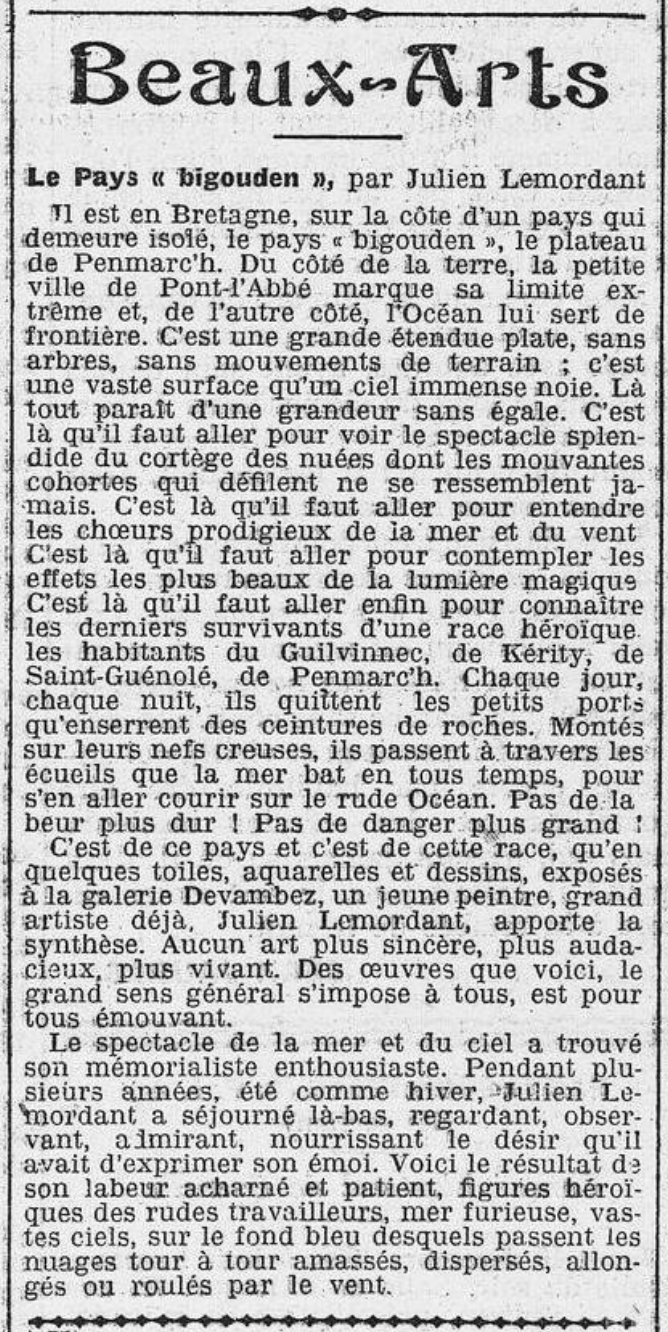 L'Humanité  du 9/12/1908